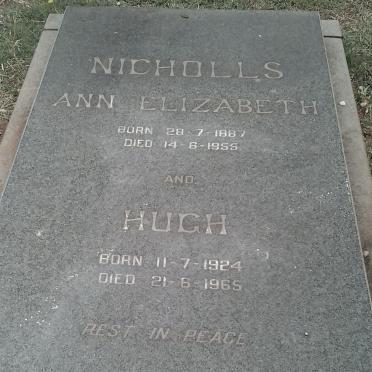 NICHOLLS Hugh 1924-1965 &amp; Ann Elizabeth 1887-1955