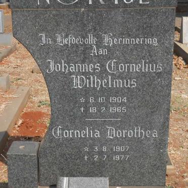 NORTJE Johannes Cornelius Wilhelmus 1904-1965 &amp; Cornelia Dorothea 1907-1977
