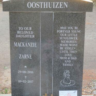 OOSTHUIZEN Mackanzie Zarne 2016-2017
