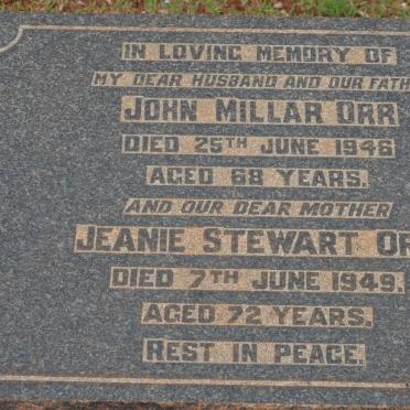 ORR John Millar -1946 &amp; Jeanie Stewart -1949