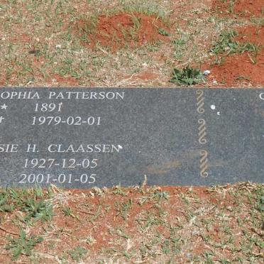 PATTERSON Clement J. 1875-1955 &amp; Sophia 1891-1979 :: CLAASSEN Nicolaas J. 1954- :: CLAASSEN Elsie H. 1927-2001