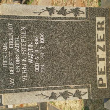 PETZER Vernon Stephen Martin 1912-1965