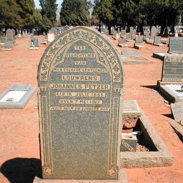 PETZER Louwrens Johannes 1865-1917