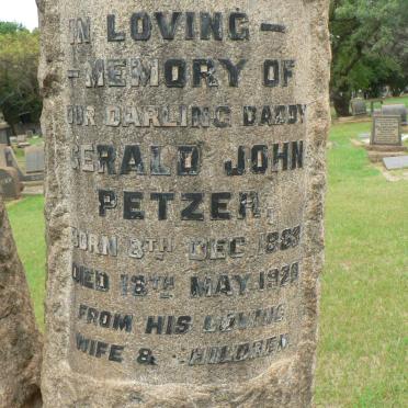 PETZER Gerald John 1883-1929