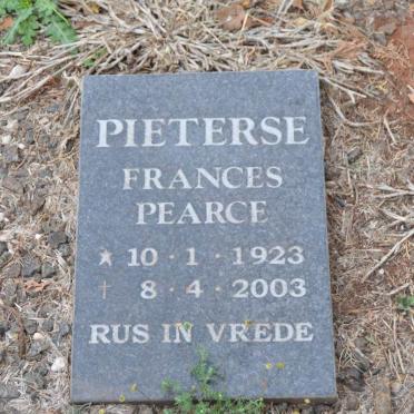 PIETERSE Frances Pearce 1923-2003