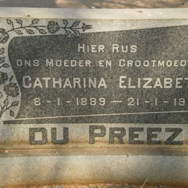 PREEZ Catharina Elizabeth, du 1889-1959