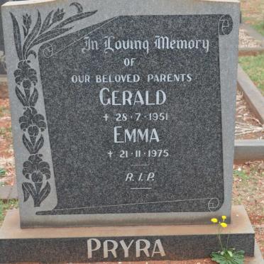 PRYRA Gerald -1951 &amp; Emma -1975