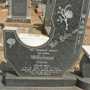 PUTTER Wilhelmina nee DE WAAL 1909-1991