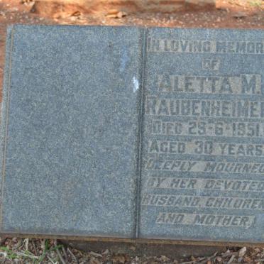 RAUBENHEIMER Aletta M. -1951