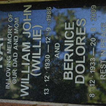 RAY William John 1930-1986 &amp; Bernice Dolores 1933-2009