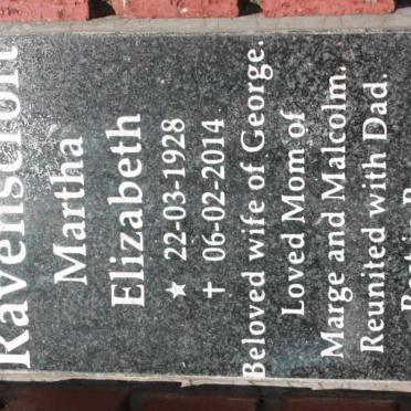 RAVENSCROFT Martha Elizabeth 1928-2014