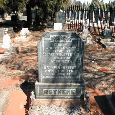 REYNEKE Johannes Mattheus 1905-1942 &amp; Isabella Elizabeth GERMISHUIZEN 1898-1969