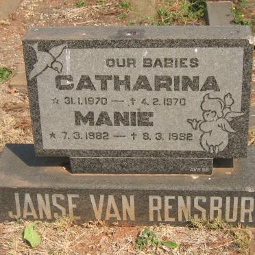 RENSBURG Catharina, Janse van 1970-1970 :: JANSE VAN RENSBURG Manie 1982-1982