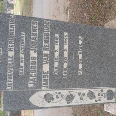 RENSBURG Jacobus Johannes, Janse van 1919-1955