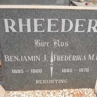 RHEEDER Benjamin J. 1885-1960 &amp; Frederika M.F. 1885-1976