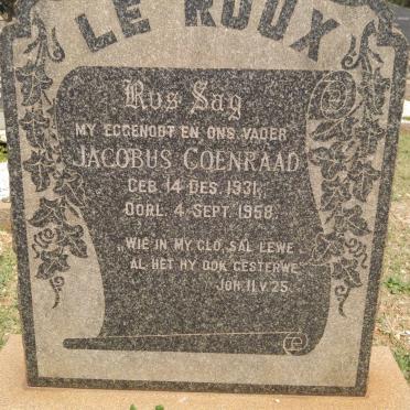 ROUX Jacobus Coenraad, le 1931-1958