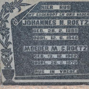 ROETZ Johannes N. 1899-1946 &amp; M.C. 1902-1979
