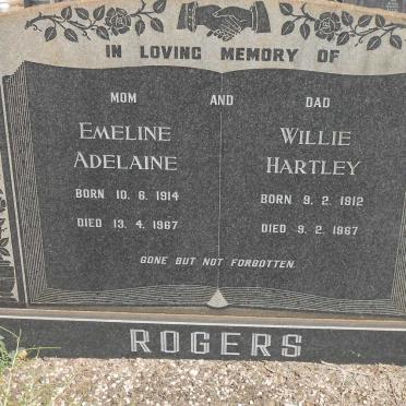 ROGERS Willie Hartley 1912-1967 &amp; Emeline Adelaine 1914-1967