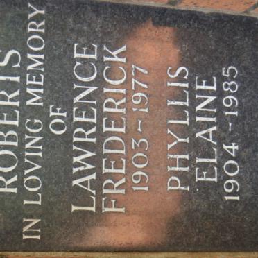 ROBERTS Lawrence Frederick 1903-1977 &amp; Phyllis Elaine 1904-1985