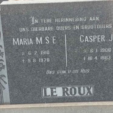 ROUX Casper J., le 1906-1963 &amp; Maria M.S.E. 1910-1978