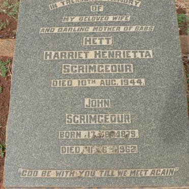 SCRIMGEOUR John 1879-1962 &amp; Harriet Henrietta -1944