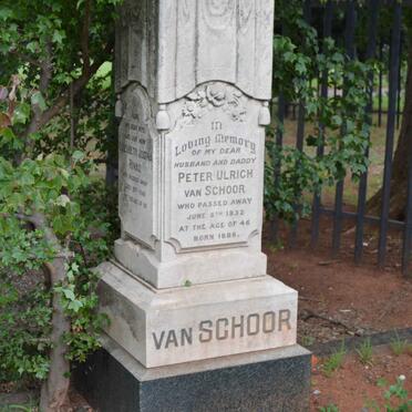 SCHOOR Peter Ulrich, van 1886-1932