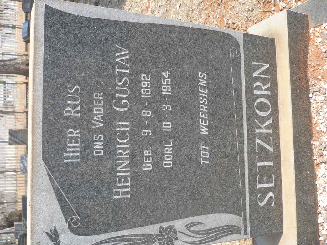 SETZKORN Heinrich Gustav 1892-1954