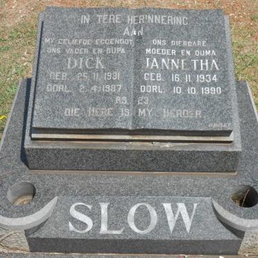 SLOW Dick 1931-1987 &amp; Jannetha 1934-1990