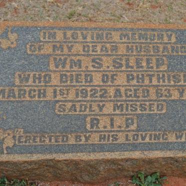 SLEEP Wm. S. -1922 &amp; Eliza Ann -1931