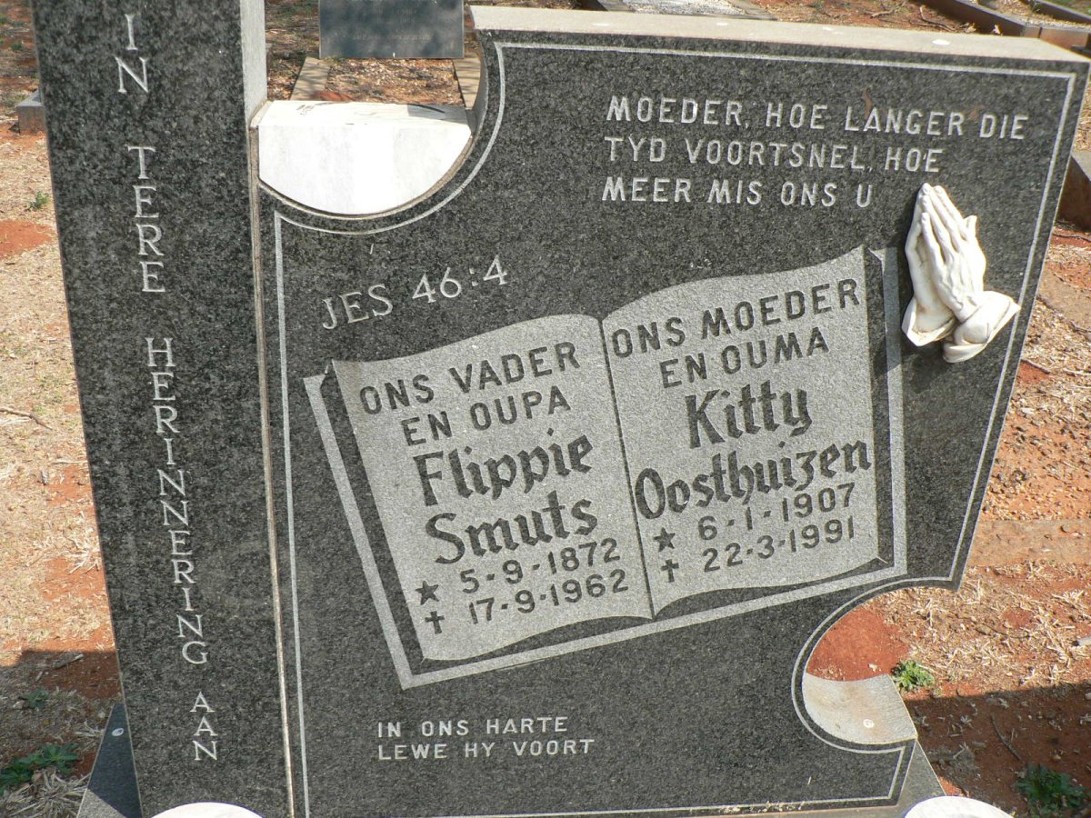 SMUTS Flippie 1872-1962 &amp; Kitty OOSTHUIZEN 1907-1991