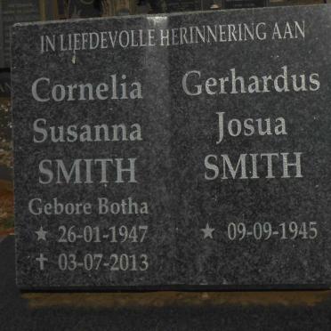 SMITH Gerhardus Josua 1945- &amp; Cornelia Susanna BOTHA 1947-2013