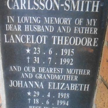 SMITH Lancelot Theodore, CARLSSON 1915-1992 &amp; Johanna Elizabeth 1918-1994