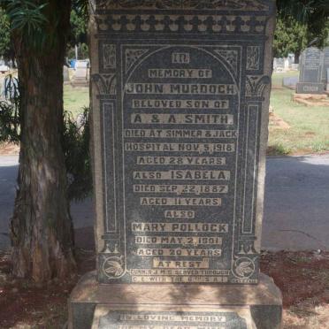 SMITH John Murdoch -1918 :: SMITH Isabella -1987 :: POLLOCK Mary -1901 :: SMITH Annie -1930