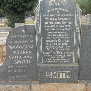 SMITH William Charles de Villiers 1887-1954 &amp; Magdalena Johanna Catherina 1893-1973