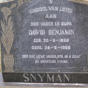 SNYMAN Dawid Benjamin 1880-1958