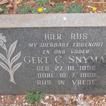 SNYMAN Gert C. 1898-1968