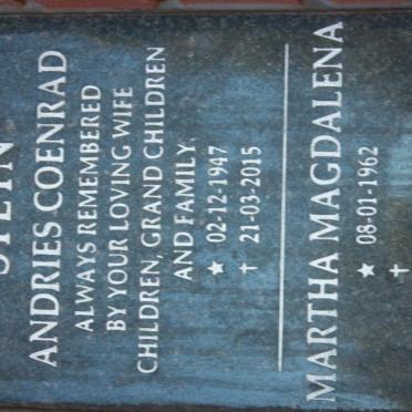 STEYN Andries Coenrad 1947-2015 &amp; Martha Magdalena 1962-