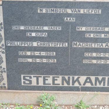 STEENKAMP Phillippus Christoffel 1908-1979 &amp; Magrietha Albertha 1892-1965
