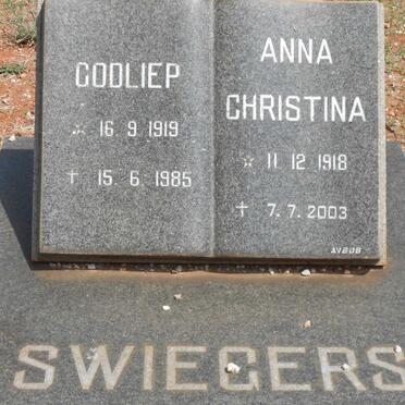 SWIEGERS Godliep 1919-1985 &amp; Anna Christina 1918-2003