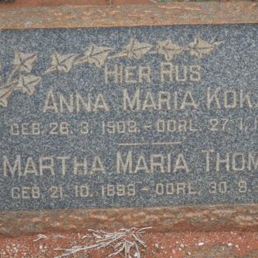THOMAS Martha Maria 1899-1926 :: KOK Anna Maria 1903-1925