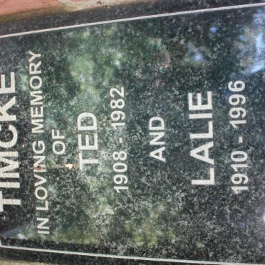 TIMCKE Ted 1908-1982 &amp; Lalie 1910-1996