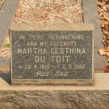 TOIT Martha Gesthina, du 1919-1962