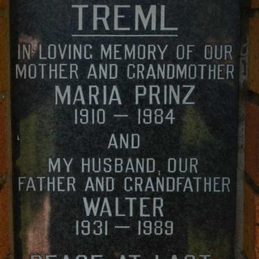 TREML Walter 1931-1989 &amp; Maria Prinz 1910-1984