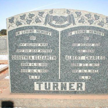 TURNER Albert Charles 1877-1957 &amp; Dorothea Elizabeth 1891-1953