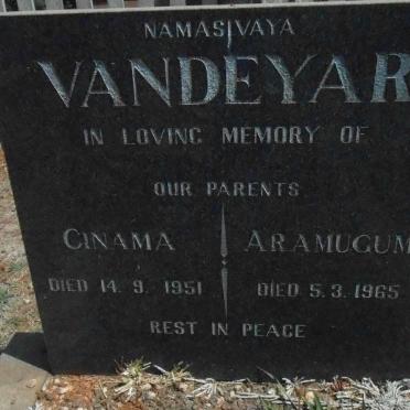 VANDEYAR Cinama -1951 &amp; Aramugum -1965