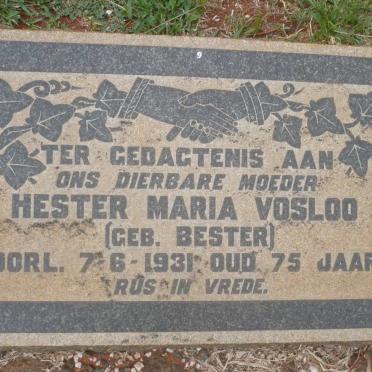 VOSLOO Hester Maria nee BESTER -1931