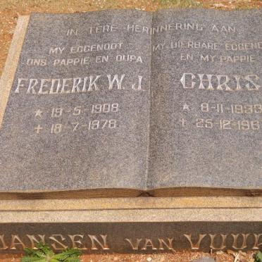 VUUREN Frederik W.J., Jansen van 1908-1978 :: JANSEN VAN VUUREN Chris 1933-1967