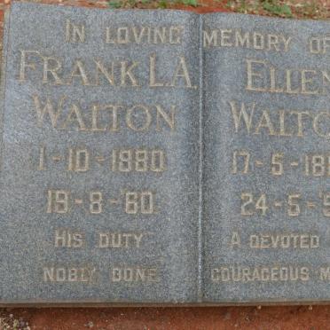 WALTON Frank L.A. 1880-1960 &amp; Ellen 1886-1958