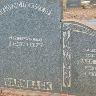 WARMBACK Jack Leonard 1886-1950