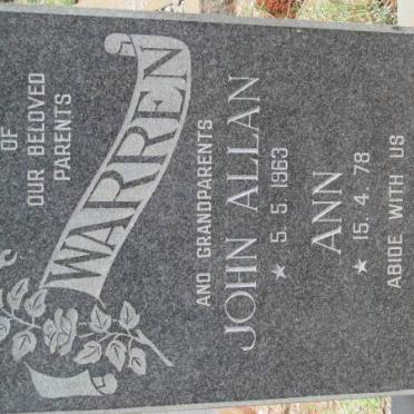 WARREN John Allan -1963 &amp; Ann -1978